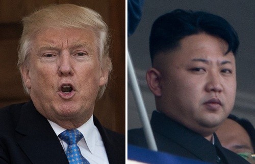 Tổng thống Mỹ Donald Trump và lãnh đạo Triều Tiên Kim Jong-un. Ảnh:BBC.