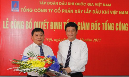 Ông Nguyễn Đình Thế (trái) vừa được bổ nhiệm làm Tổng giám đốc PVC.Ảnh: PVC