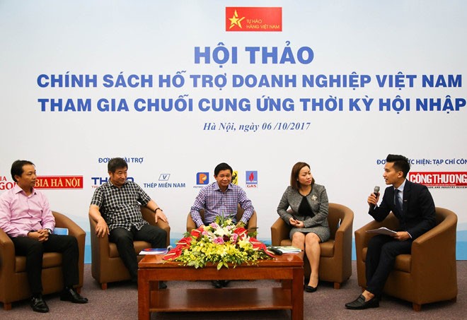 Đại diện một số doanh nghiệp lớn của Việt Nam thảo luận tại Hội thảo. Ảnh: Thành Trung