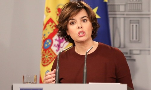 Phó thủ tướng Tây Ban Nha Soraya Saenz de Santamaria. Ảnh:Reuters.