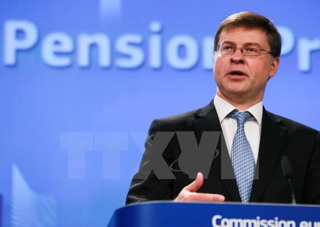 Phó Chủ tịch Ủy ban châu Âu Valdis Dombrovskis. (Ảnh: EPA/TTXVN)