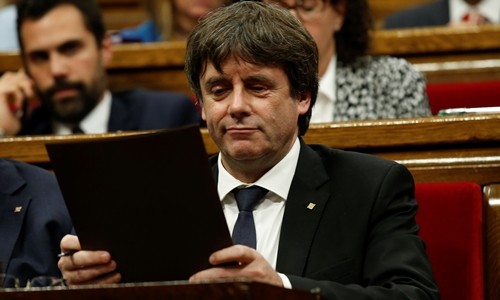 Lãnh đạo Catalonia Carles Puigdemont. Ảnh:Reuters.