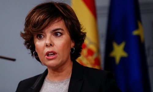Phó thủ tướng Tây Ban Nha Soraya Saenz de Santamaria. Ảnh:Reuters.