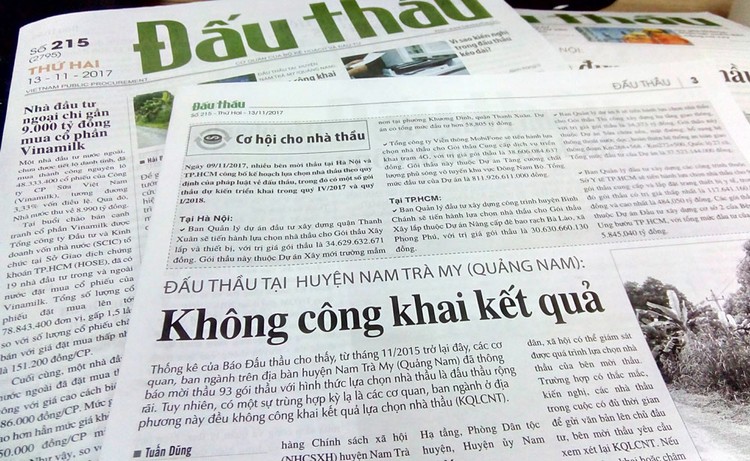 Báo Đấu thầu đã có bài phản ánh về việc nhiều cơ quan, ban ngành của huyện Nam Trà My (Quảng Nam) không công khai kết quả lựa chọn nhà thầu. Ảnh: Nhã Chi