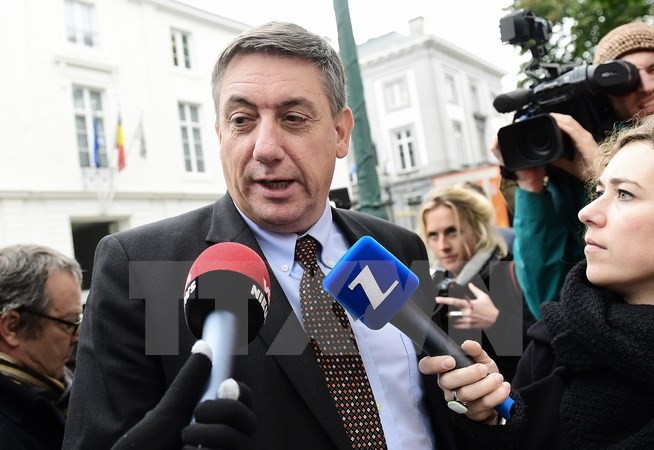 Bộ trưởng Nội vụ Bỉ Jan Jambon trả lời báo giới tại Brussels. (Ảnh: AFP/TTXVN)