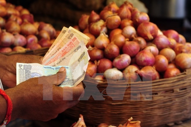 Người dân mua bán tại khu chợ ở Mumbai. (Nguồn: AFP/TTXVN)