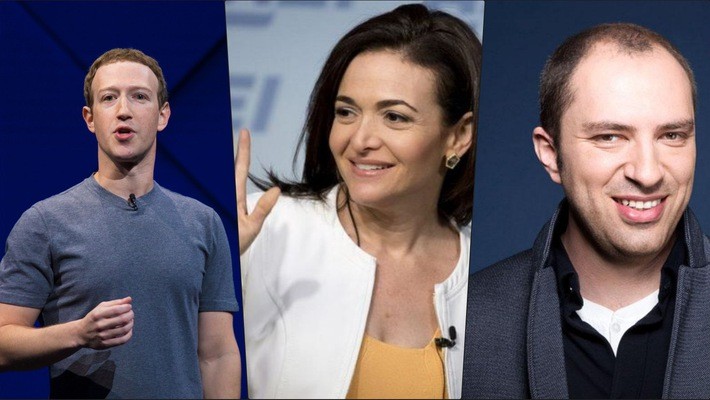 Mark Zuckerberg, Sheryl Sandberg và Jan Koum là 3 lãnh đạo cấp cao của Facebook bán nhiều cổ phiếu nhất năm 2017.