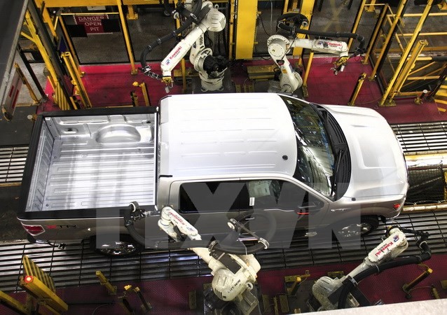 Dây chuyền sản xuất ôtô của hãng Ford ở Dearborn, Michigan, Mỹ ngày 15/9/2013. (Nguồn: AFP/TTXVN)