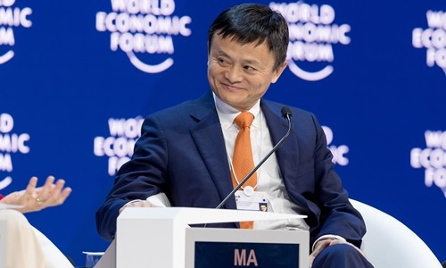Jack Ma trongphiên thảo luận tại Davos năm nay. Ảnh:Alizila