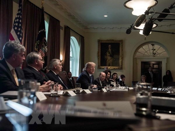 Tổng thống Mỹ Donald Trump chủ trì phiên làm việc của Chính phủ tại Washington, DC ngày 1/11/2017. (Nguồn: AFP/ TTXVN)