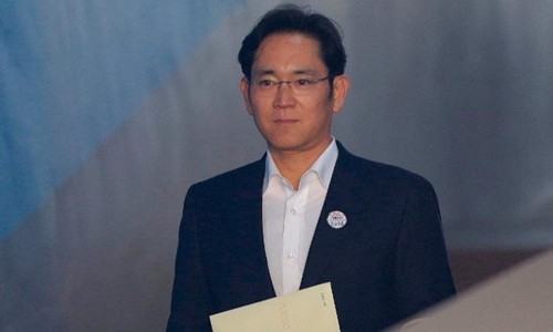 Ông Lee Jae-yong được hưởng án treo trong vòng4 năm. Ảnh:AP