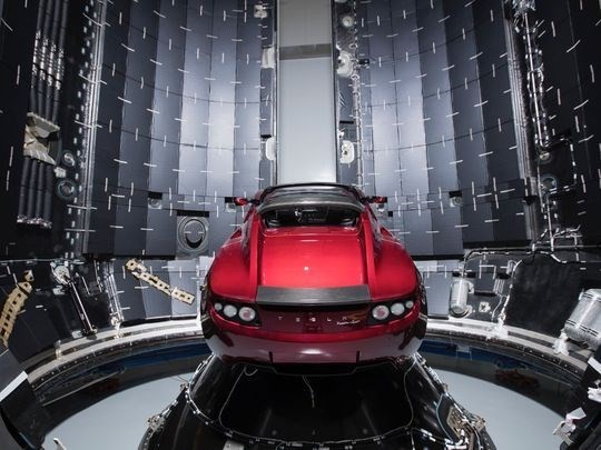 Chiếc xe ôtô Tesla của Giám đốc điều hành SpaceX Elon Musk. (Nguồn: floridatoday.com)