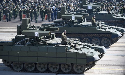 Xe thiết giáp "Kẻ hủy diệt", một trong các khí tài mới được Nga công bố năm nay. Ảnh:Ria Novosti.