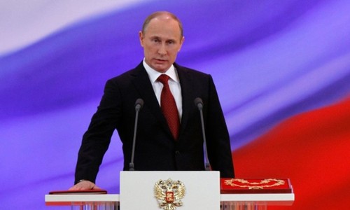 Ông Putin trong lễ tuyên thệ nhậm chức lần thứ ba tại Điện Kremlin năm 2012. Ảnh:AFP.