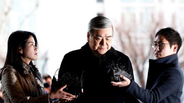 Chủ tịch Cho Yang-ho của Korean Air Lines trong một lần xuất hiện ở tòa án tại Seoul, tháng 1/2018 - Ảnh: Reuters.