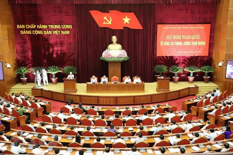Hội nghị toàn quốc về công tác phòng, chống tham nhũng diễn ra sáng 25/6 tại Hà Nội. Ảnh: Trí Dũng