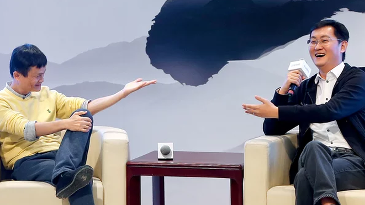 Jack Ma (trái) và Ma Huateng - Ảnh: Fortune.