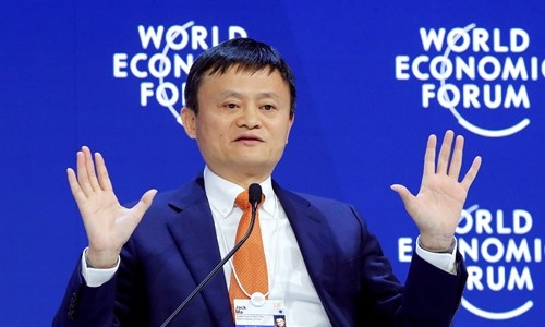 Chủ tịch Alibaba - Jack Ma tại Diễn đàn Kinh tế Thế giới. Ảnh:Reuters