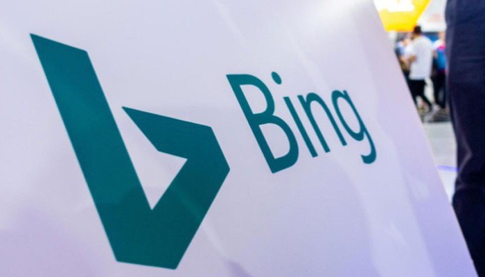 Logo của công cụ tìm kiếm Bing tại một sự kiện ở Thượng Hải hồi tháng 9/2018 - Ảnh: Reuters.