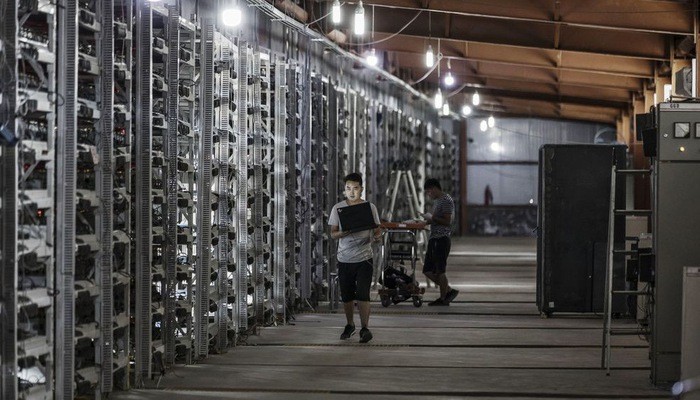 Bên trong một mỏ Bitcoin của Bitmain ở Mông Cổ - Ảnh: Bloomberg.