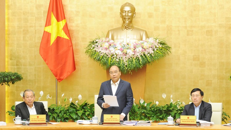 Thủ tướng Chính phủ Nguyễn Xuân Phúc chủ trì Phiên họp Chính phủ thường kỳ tháng 2/2019. Ảnh: Trần Thanh Hải
