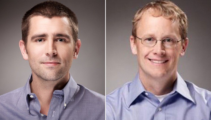 Chris Cox (trái), giám đốc sản phẩm của Facebook và Chris Daniels, giám đốc phụ trách WhatsApp - Ảnh: Wired.