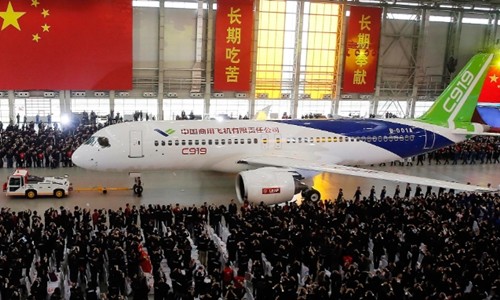 Máy bay C919 của Comac tại Thượng Hải (Trung Quốc). Ảnh:China Daily