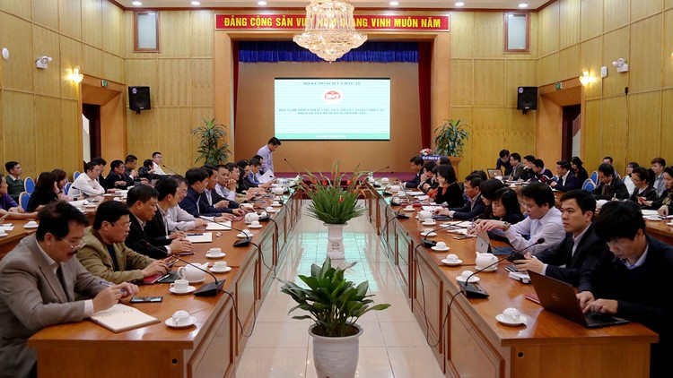 Cuộc họp của Bộ Kế hoạch và Đầu tư về triển khai ứng dụng văn bản điện tử. Ảnh: Minh Trang