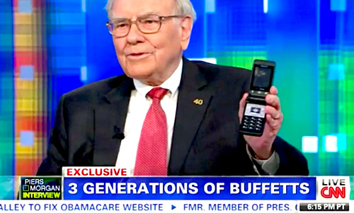 Một lần hiếm hoi Warren Buffett chia sẻ về thiết bị di động của mình.
