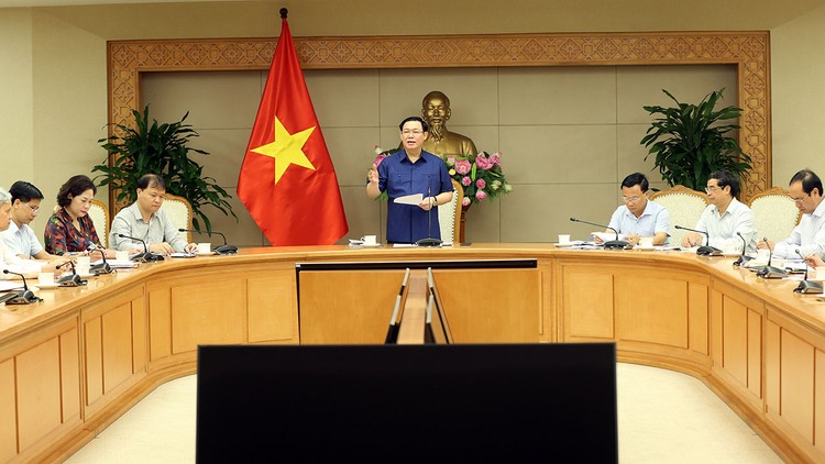 Phó Thủ tướng Vương Đình Huệ phát biểu tại cuộc họp của Ban Chỉ đạo điều hành giá. Ảnh: Thành Chung