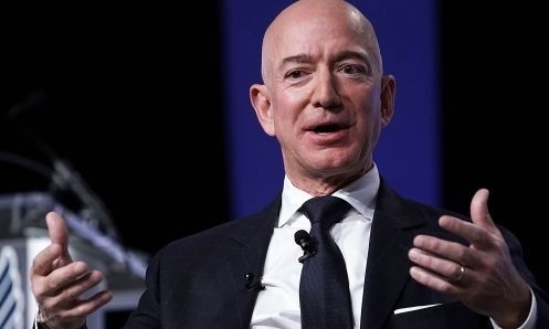 Ông chủ Amazon Jeff Bezos trong một sự kiện hồi tháng 9 năm ngoái. Ảnh:AFP