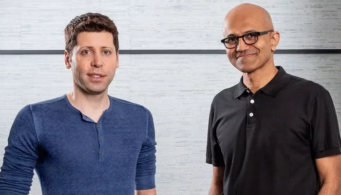 CEO Sam Altman của OpenAI (trái) và CEO Satya Nadella của Microsoft - Ảnh: Reuters.