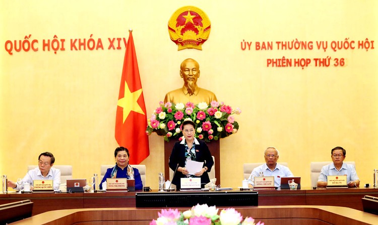 Chủ tịch Quốc hội Nguyễn Thị Kim Ngân phát biểu khai mạc Phiên họp thứ 36 của Ủy ban Thường vụ Quốc hội. Ảnh: Lê Sơn