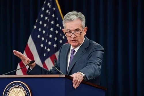 Chủ tịch Fed Jerome Powell trong họp báo tháng 8. Ảnh:Reuters