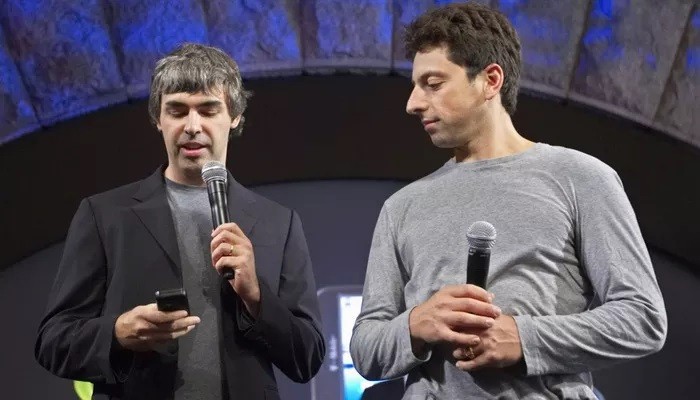 Hai nhà đồng sáng lập Google, ông Larry Page (trái) và ông Sergey Brin.