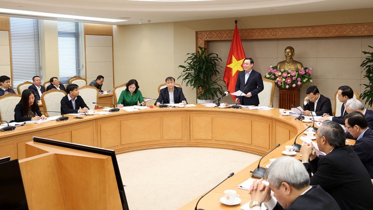 Phó Thủ tướng Vương Đình Huệ phát biểu tại phiên họp cuối năm của Ban Chỉ đạo điều hành giá. Ảnh: Thành Chung
