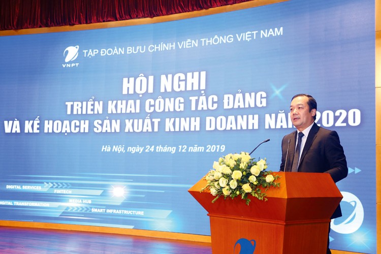 Tổng giám đốc VNPT Phạm Đức Long phát biểu khai mạc Hội nghị triển khai kế hoạch năm 2020 của Tập đoàn