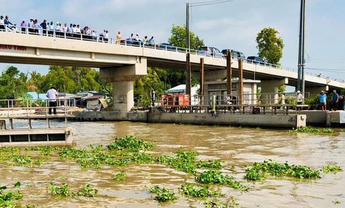 Dự án Cống âu thuyền Ninh Quới trên kênh Quản Lộ - Phụng Hiệp (tỉnh Bạc Liêu) đã cơ bản hoàn thành. Ảnh: St