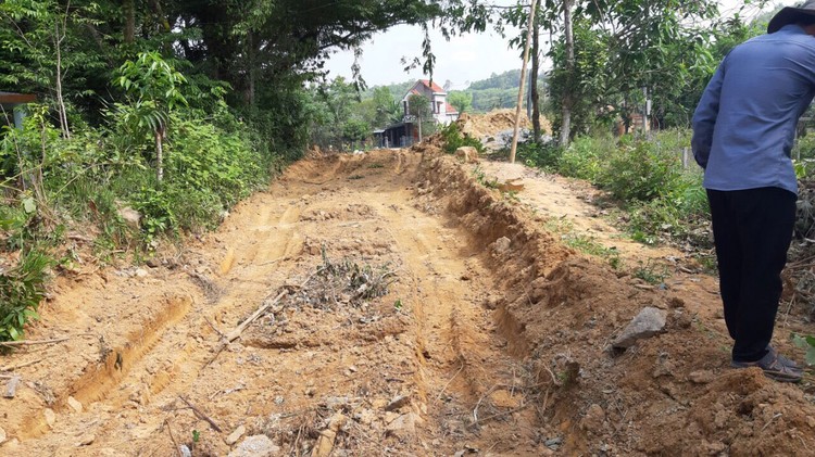 Nhà thầu trúng thầu triển khai phát dọn tuyến đường thực hiện công trình sửa chữa Kênh N2B Bắc Phú Ninh (Ảnh nhà thầu cung cấp)