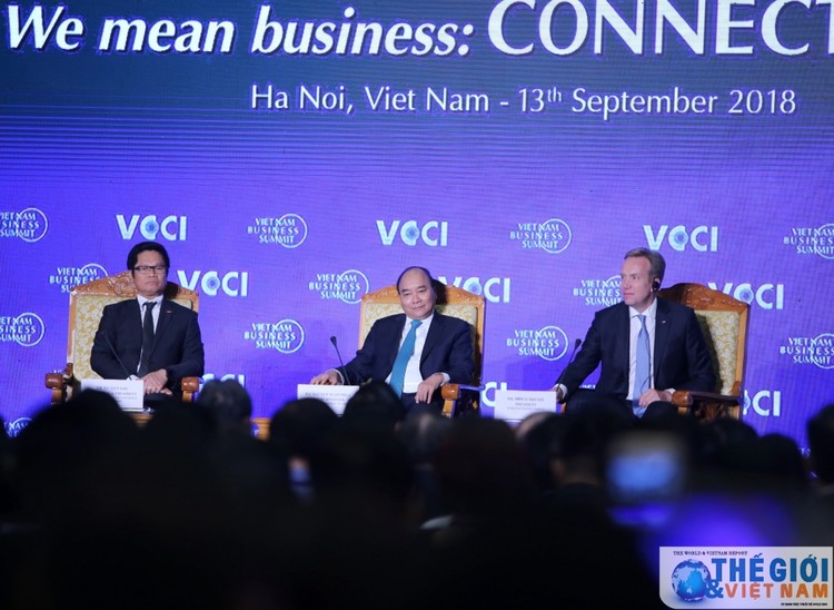 Hội nghị Thượng đỉnh kinh doanh Việt Nam 2019 có chủ đề “Việt Nam - Đối tác kinh doanh tin cậy: Kết nối & Sáng tạo”. Ảnh Internet.