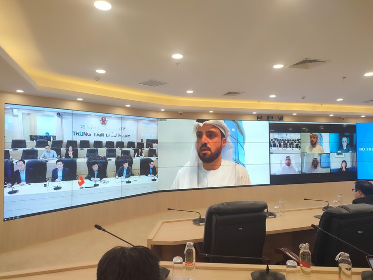 Cuộc họp trực tuyến giữa lãnh đạo Bộ Kế hoạch và Đầu tư và Văn phòng Thủ tướng UAE chiều ngày 26/10/2021 