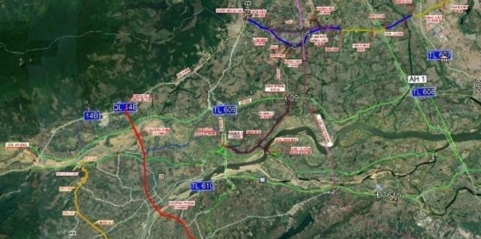 Quy hoạch tuyến vành đai phía Bắc Quảng Nam (màu đỏ) 