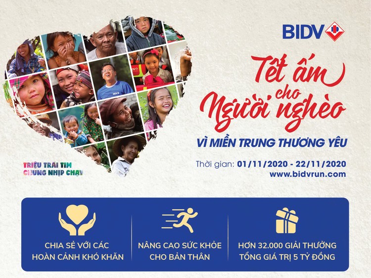 BIDV tổ chức giải chạy “Tết ấm cho người nghèo - Vì miền Trung thương yêu”