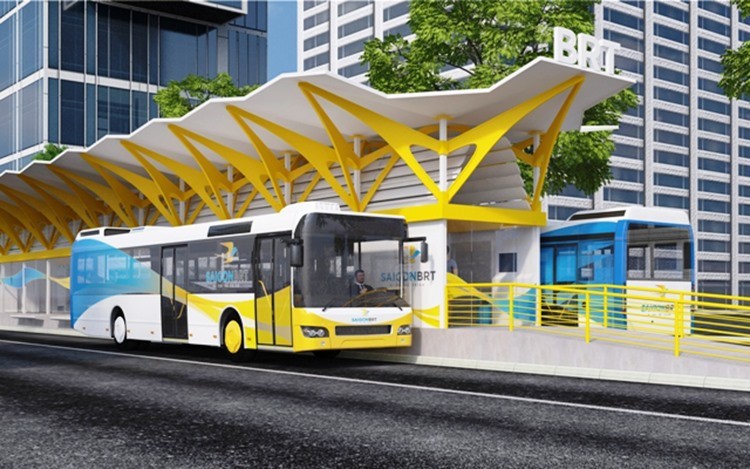 Phối cảnh tuyến buýt nhanh BRT số 1 của TPHCM. Ảnh: UCCI