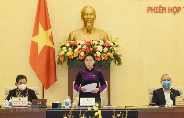 Chủ tịch Quốc hội Nguyễn Thị Kim Ngân chủ trì và phát biểu khai mạc Phiên họp thứ 51 của Ủy ban Thường vụ Quốc hội. Ảnh: TTXVN