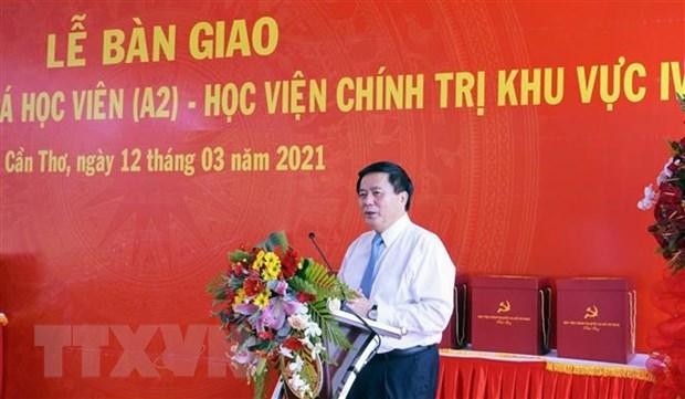 Ông Nguyễn Xuân Thắng phát biểu tại lễ khánh thành ký túc xá học viên của Học viện Chính trị khu vực IV. Ảnh: TTXVN phát