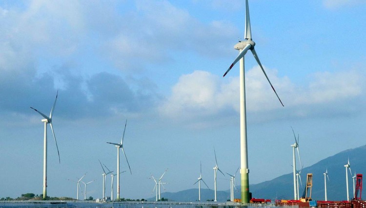Trang trại điện gió Trung Nam được khánh thành tại huyện Thuận Bắc. Ảnh: TTXVN