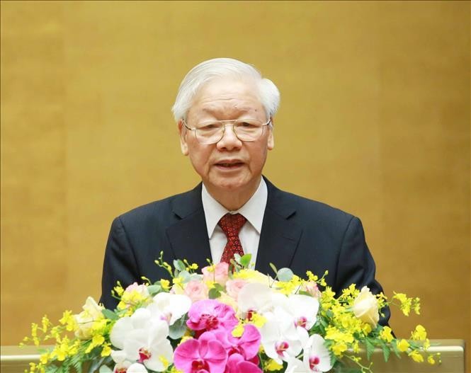 Tổng Bí thư Nguyễn Phú Trọng phát biểu chỉ đạo Hội nghị. Ảnh: TTXVN