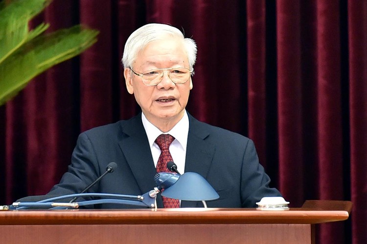 Tổng Bí thư Nguyễn Phú Trọng phát biểu khai mạc Hội nghị Trung ương 3. Ảnh: VGP