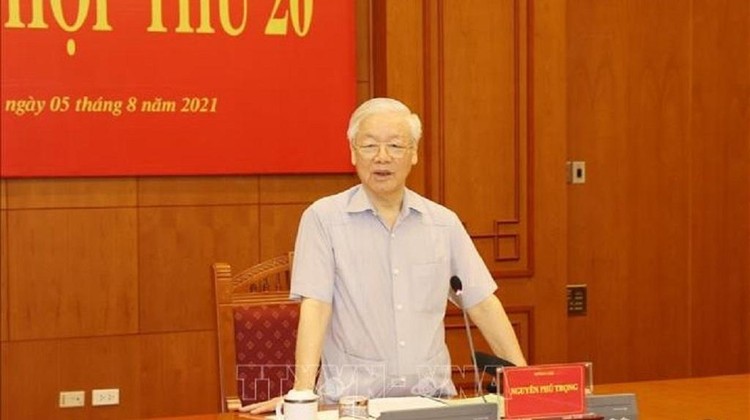 Tổng Bí thư Nguyễn Phú Trọng phát biểu chỉ đạo tại Phiên họp thứ 20 của Ban Chỉ đạo. Ảnh: TTXVN